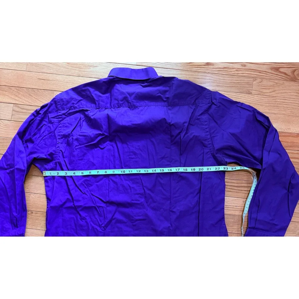 Marquis Mens Purple Long Sleeve Dress Shirt 16.5 36-37 Cotton Blend Button Down